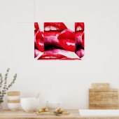 Poster Lèvres rouge à lèvres Hot Lipstick (Cuisine)