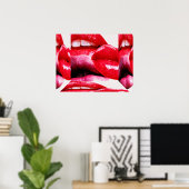 Poster Lèvres rouge à lèvres Hot Lipstick (Bureau à domicile)