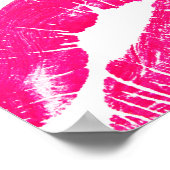 Poster Lèvres rouges, arrière - plan blanc. (Coin)