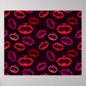 Poster Lèvres rouges imprimer motif transparent (Devant)