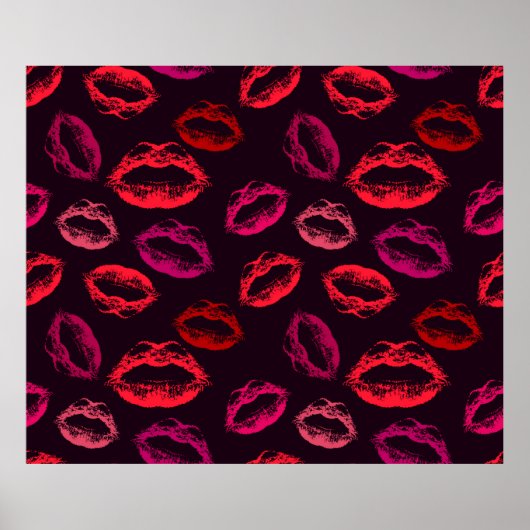Poster Lèvres rouges imprimer motif transparent (Devant)