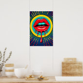 Poster Lèvres Rouges Pop Art (Cuisine)