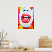 Poster Lèvres rouges rayonnantes : une célébration de la  (Cuisine)