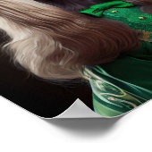 Poster lévrier afghan en robe de la Saint-Patrick (Coin)