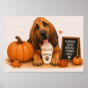 Poster Lévrier Invitant Puppaccino Épices de Citrouille A
