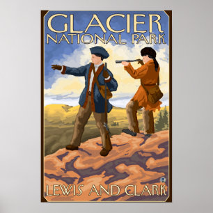 Poster Lewis et Clark - parc national de glacier, la TA
