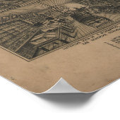 Poster Lewisburg Pennsylvanie 1884 Carte panoramique anti (Coin)