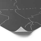 Poster Lexington, Kentucky (blanc sur noir) (Coin)