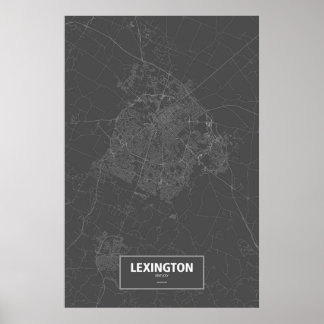 Poster Lexington, Kentucky (blanc sur noir)