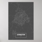 Poster Lexington, Kentucky (blanc sur noir) (Devant)