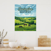 Poster Lexington Kentucky Horloges Bluegrass Fermes Vinta (Cuisine)