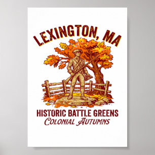 Poster Lexington Massachusetts Historic Battle Greens Orc