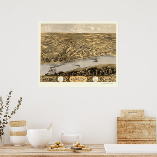 Poster Lexington, MO Carte panoramique - 1869 (Cuisine)