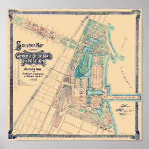 Poster L'Exposition universelle de Chicago - carte