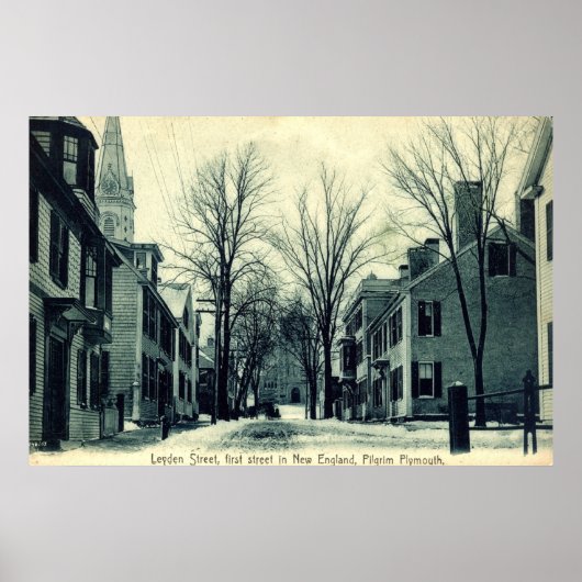 Poster Leyden St Pilgrim Plymouth MA c1908 (Devant)