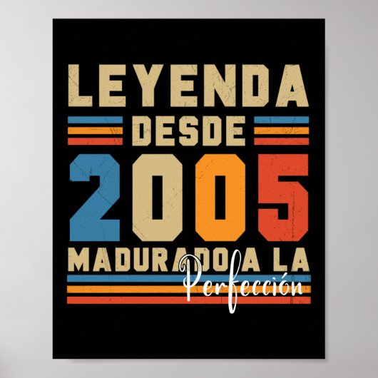 Poster Leyenda Desde 2005 Sticker Cumpleanos Vintage (Devant)