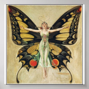 Poster Leyendecker - Butterfly Woman