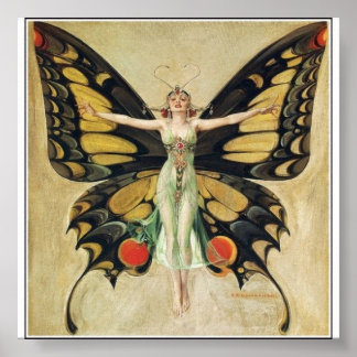 Poster Leyendecker - Butterfly Woman
