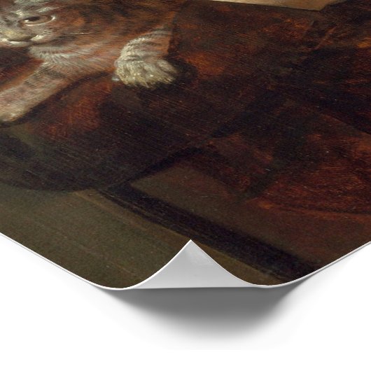 Poster Leyster - Un Garçon Et Une Fille Avec Un Chat Et U (Coin)