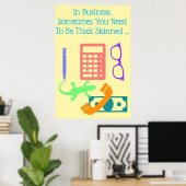 Poster Lézard au travail (Bureau à domicile)
