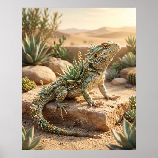 Poster Lézard d'Aloès Soleil du désert (Devant)
