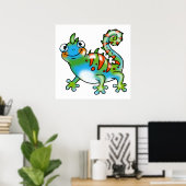 Poster Lézard drôle et coloré (Bureau à domicile)
