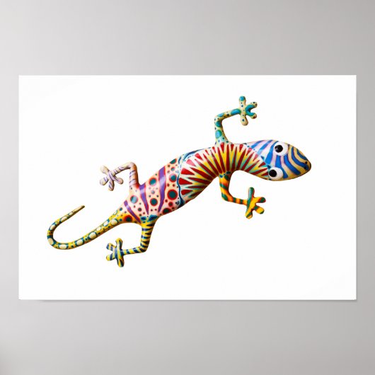 Poster Lézard gekko coloré (Devant)