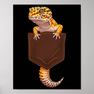 Poster Lézard Mignon Reptile Gecko Léopard Cket Drôle Hom