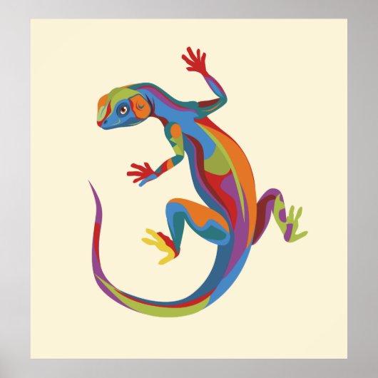 Poster Lézard Peint (Devant)