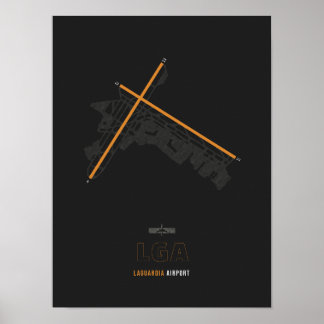 Poster LGA - LaGuardia Airport Runway Diagram Art