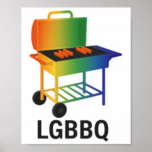 Poster Lgbbq Funny Pride Bbq - Rainbow Grill Lgbtq Pour P