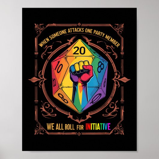 Poster Lgbt Dnd Shirt When Someone Attacks One Party Memb (Devant)