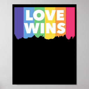 Poster LGBT+fierté. L'amour gagne. Queer.