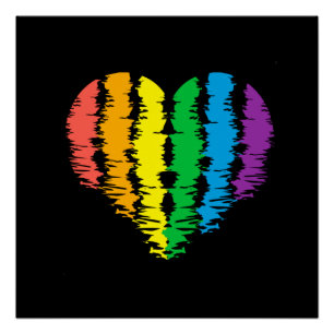 Poster LGBT+pride. Arc-en-ciel du coeur. Impression acryl