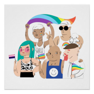 Poster LGBT+Pride. L'amour GAY. drapeau arc-en-ciel.
