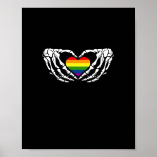 Poster Lgbt Pride Squelette Halloween Goth Heart Classic