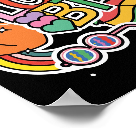 Poster LGBT+Pride. Véritable amour. drapeau arc-en-ciel. (Coin)