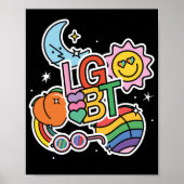 Poster LGBT+Pride. Véritable amour. drapeau arc-en-ciel. (Devant)