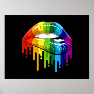 Poster LGBT Rainbow Lip Gay pride