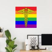 Poster LGBTQ Healthcare Caduceus Signal Mur Art (Bureau à domicile)