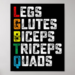 Poster Lgbtq Legs Glutes Biceps Triceps Quads Funny Gym G
