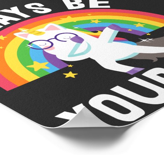 Poster LGBTQ pride Always be yourself rainbow unicorn (Coin)