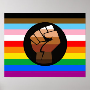 Poster LGBTQ+ Progrès Indicateur de la fierté POC