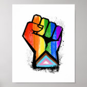 POSTER LGBTQ PROGRESS PRIDE FIST (Devant)