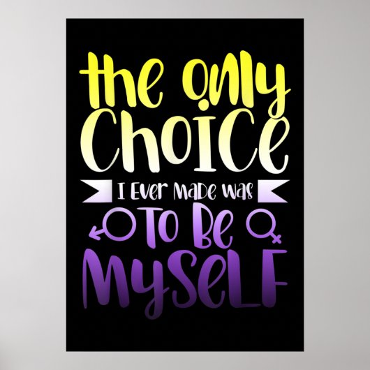 Poster LGBTQ Queer Non binaire Androgyne Non binaire (Devant)