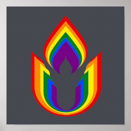Poster LGBTQ Universalisme unitaire calice flamboyant (Devant)