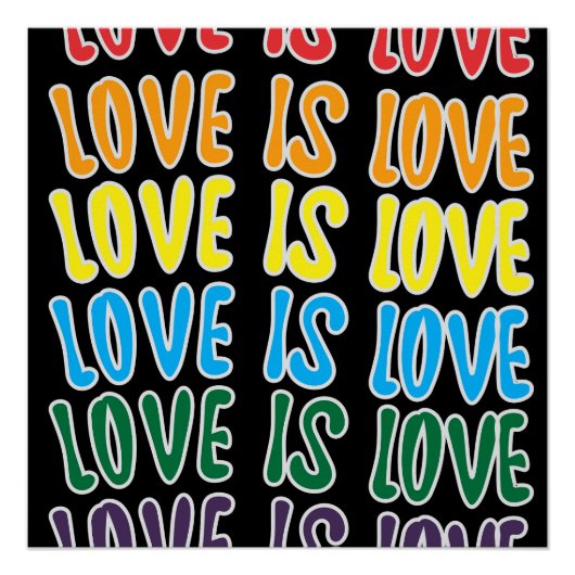Poster LgbtqLove is Love Typography (Devant)