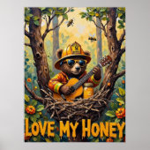 Poster L'harmonie de la nature : l'ourson bourdonne (Devant)