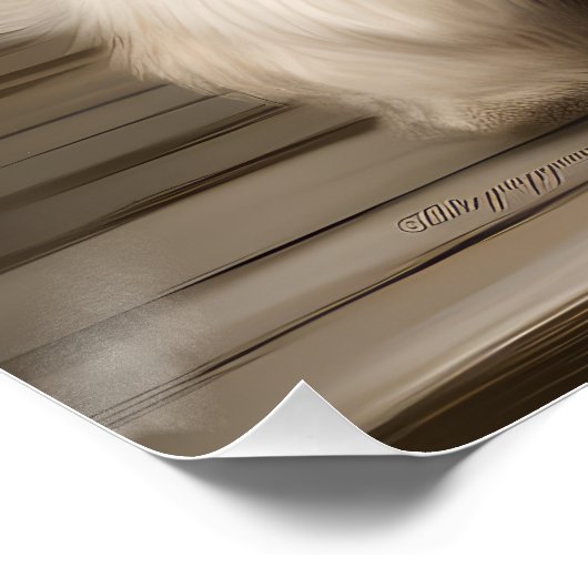 Poster Lhasa Apso Chien dans Noël de neige (Coin)