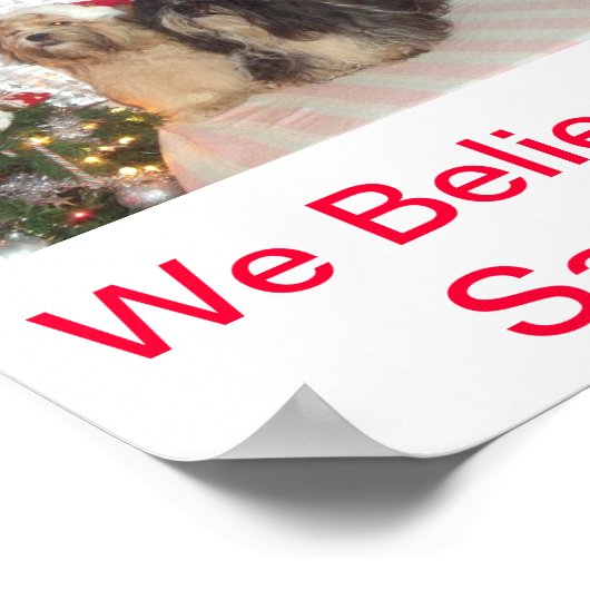 Poster Lhasa Apso Chiens Nous Croyons En Père Noël Print (Coin)